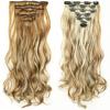 Extensión de cabello largo y rizado de fibra química con 16 cartas, cabello rizado con ondas grandes, juego de siete piezas de cabello con cartas