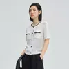 Cárdigan de Punto Color Block Estilo Chanel para Mujer, Nuevo Estilo Coreano Verano 2026, Chic Relajado, Sensación de Alta Gama, Corto Casual de Manga Corta para el Trabajo y el Ocio