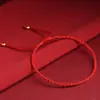 Pulseira de Corda Vermelha Fina Segura Boa Sorte Simples Trançada Ajustável Casal Ins Corda Vermelha Segura para Meninas