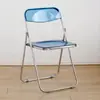 Silla de comedor transparente minimalista de aleación de hierro metálico para vivienda de alquiler, fotografía, dormitorio, hogar estilo ins, silla estilo industrial