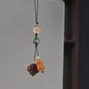 Coisas Boas Acontecem Sândalo Vermelho Caqui Amendoim Chaveiro Pingente Criativo Seguro Boa Sorte Retrô Casal Pendurado Joias