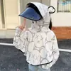 Roupa de Proteção Solar Infantil Seda Gelada 2026 Verão Proteção UV para Meninas e Meninos Estilosa Fina Respirável com Capuz Roupa de Proteção Solar
