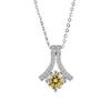 Cadena de Clavícula para Mujer S925 Plata de Ley Chapada en Platino Espiga Cadena de un Quilate Moissanita Collar Venta al por Mayor Estilo de Lujo