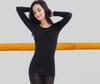 Camiseta Base de Danza Color Piel Carne Ropa Interior Ajustada Manga Larga Fina Invisible para Mujer Calcetines Elásticos Grandes Ropa Ropa de Baile Primavera y Otoño Verano