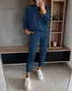 Conjunto de sudadera de cuello redondo para mujer transfronterizo europeo y americano, conjunto de dos piezas con top holgado de manga larga con hombros caídos y pantalones de chándal casual para mujer