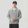 Cardigan de Tricô Listrado Grosso Estilo Dinheiro Antigo de Anyang Suéter com Zíper 2026 Outono/Inverno Novo Jaqueta Pesada com Gola Reversível Transfronteiriço