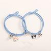Pulsera de Campana de Pareja Kulomi Tono Nuevo Par de Cuerda de Tendón de Goma Pequeña con Cabeza Magnética para Cuerda de Cabello de Novio