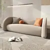 Sofá estilo crema nórdico para salas de estar pequeñas, sofá curvo de lujo ligero, sofá de forma especial para salón de belleza, popular estilo wabi-sabi