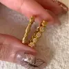 Anillo de Fila Cepillado Medieval Grueso Chapado en Oro Real de Plata de Ley S925 Anillo de Plata de Ley Extremadamente Fino Nicho Ins Normcore Moda Tendencia