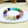 Pulsera de Cristal Natural Multigema, Joyería de Moda de Cristal Colorido, Regalo de Joyería Estilo Pareja, Venta al por Mayor de Pulseras de Cristal