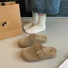Meias-sandálias Birkenstock de Solado Grosso e Bico Fechado Femininas para Uso Externo 2026 Outono Novidade Retro Slip-on com Fivela Sandálias Birkenstock