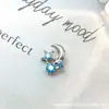 Brincos Coleção Grande Azul Oceano Liga de Titânio F136 Zircônia com Rosca Interna G23 Brincos Piercing Joias Adorno de Cabeça