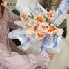 Companhia das Flores, Papel de Embrulho para Flores do Dia dos Namorados Chinês, Estilo de Arranjo de Flores no Campo de Flores, Materiais de Embalagem para Buquês de Arte Inglesa, Flores