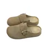 Chinelos femininos Boken outono 2026 novo estilo, com abertura nos dedos, para uso externo, chinelos frescos de outono, sapatos estilo francês Birkenstock com sola grossa