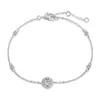 Pulsera de Plata de Ley 925 para Mujer, Estilo Lujo Ligero, Diseño Hueco de Trébol de Cuatro Hojas y Mariposa, Joyería Popular Estilo Influencer Transfronterizo