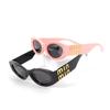 Gafas de Sol para Niños Nuevas Letra Espejo Patilla Ovaladas de Moda Tendencia Personalizadas Anti-UV para Niños y Niñas Bebé