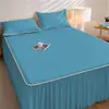 Saia de Cama de Seda Gelada de Látex Estilo Verão Refrescante Tapete Macio de Ar Condicionado Lavável à Máquina Capa Protetora de Colchão para Casa