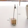 Portanotas de Madera con Base de Madera, Pinza de Cocodrilo, Portatarjetas de Lugar para Bodas, Adorno de Escritorio de Madera, Portafotos y Mensajes