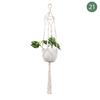 Maceta tejida de red, bolsa de algodón, decoración para colgar en la pared, cuerda colgante, bandeja colgante de dos colores, cesta colgante, juego de plantas, cesta colgante, maceta