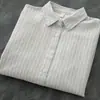 Unas Gotas de Lluvia Estilo Coreano Japonés Viajero Literario Minimalista Versátil Tela Oxford Rayada Camisa Colorida para Mujer Para Superponer