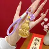Colgante de Oro Puro 999 para Atraer la Fortuna y la Buena Suerte con Todo Saliendo Bien, Llavero de Coche con Cordón en Forma de Calabaza, Accesorio para Cadena de Teléfono Venta al por Mayor