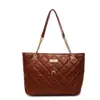 Bolsa Feminina de Grande Capacidade 2025 Novo Estilo Coreano Bolsa de Ombro Matelassê Bolsa de Mão Bolsa com Corrente Bordada Bolsa Tote Simples para Mulheres