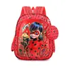 Mochila Escolar Transfronteriza Set de Tres Piezas para Estudiante Bolsa con Ruedas Mochila de Cuero Tridimensional de Dibujos Animados para Niños y Niñas