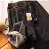 Calça Reta Relaxada Afunilada Encorpada de Lã de Alto Teor, Macia e Fluida, Emagrecedora, para Mulheres Outono Inverno Y1205N