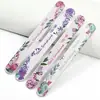 Venta al por mayor de fábrica impresión viruta de madera lima de uñas tira de esmalte de uñas traje de uñas rectas frotar lima de manicura lavable de doble cara