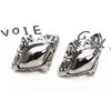Pendientes ovalados sencillos de oro blanco y cobre chapados en oro, pendientes colgantes en forma de abanico, pendientes de estilo moderno, joyería