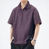 Camiseta Masculina com Zíper Estilo Americano Lel Manga Curta Marca Moderna Solta Tamanho Plus Size Camisa Polo Meia Manga de Seda Gelo Fina Camiseta de Secagem Rápida