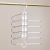 Cabide de Calças Dobrável Multi-funcional Calças Cabide de Múltiplas Camadas Casa Antiderrapante Guarda-Roupa Marca Armazenamento Artefato Cabide Mágico