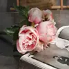 Buquê de peônias artificiais de 6 peças para decoração de cena, flores de peônia de alta qualidade para casamentos, flores artificiais