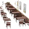 Conjunto de Mesa e Cadeiras para Restaurante de Fast Food para Uso Comercial, Adequado para Lojas de Hot Pot Picante e Macarrão, Restaurantes, Chá de Leite, Sobremesas, Lanches e Espetinhos Fritos, com Mesas e Cadeiras Espessadas