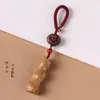 Nudo de Bambú Tallado de Sándalo [Paso a Paso] Colgante Decorativo Retro Creativo para Teléfono Móvil Llavero de Pareja