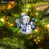 Navidad Nuevo Muñeco de Nieve Acrílico Adorno Navideño Adorno Plano 2D para Árbol de Navidad Decoración Festiva Regalo
