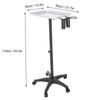 Salão de Cabelo Barbeiro Carrinho de Ferramentas Bandeja de Alumínio Altura Ajustável Trolley Prateado Rack de Armazenamento de Maquiagem