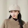 Sombrero de fieltro de lana para otoño e invierno, elegante sombrero ecuestre estilo Hepburn francés para mujer, cálido, con lazo para viajar