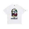 Transfronterizo En Stock Bape Suministro Estable a Largo Plazo Para Hombres y Mujeres Casual Deportivo Puro Algodón Manga Corta Cómodo Moda Camiseta