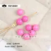 Acessórios para Joias DIY Contas Redondas de 14mm Contas de Madeira Coloridas Acessórios Contas Soltas Contas Redondas Versátil Flor de Sapato Contas Corrente para Celular Feita à Mão