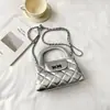 Bolso de cadena de rombos para mujer 2026 nuevo estilo diseño de nicho para ir al trabajo bolso de un solo hombro textura bandolera bolso cuadrado pequeño