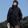 Chaqueta funcional negra para hombre de primavera y otoño, marca de moda, corte holgado, chaqueta funcional impermeable y cortavientos para exteriores
