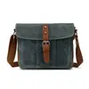 Diretamente do Fabricante, Bolsa de Ombro Fashion em Lona Grossa, Pasta de Couro Crazy Horse Encerada, Bolsa Transversal Impermeável Personalizada Atacado