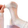 Calcetines de ballet blancos estilo Miu para mujer, calcetines finos de verano hasta la mitad de la pantorrilla, calcetines largos de malla transpirable de color liso para apilar en verano