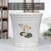 Vaso de Cerâmica Nórdico Grande com Prato, Rabanete Branco Verde, Simples para Uso Doméstico, Estilo Alto para Suculentas Pequenas