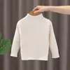 Suéter Infantil 2025 Inverno Novo Estilo Malha Forrado com Lã Não Forma Bolinhas Camisa Quente Estilosa Camada Base para Bebês