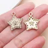 Set Mixto de 30 Piezas de Colgantes Huecos con Forma de Sol, Luna y Estrella con Incrustaciones de Diamantes, Estrella de Ocho Puntas y Estrella de Cinco Puntas para Collares, Pulseras y Accesorios DIY