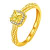Anel popular online pequeno quadrado amarelo açúcar zircônia diamante pequeno livro vermelho pequeno quadrado diamante citrino anel pulseira de alta qualidade
