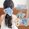 Pañuelo cuadrado floral estilo coreano para niños, scrunchie, liga para el pelo de bebé, banda elástica, diadema para niñas, accesorio para coleta de niña pequeña