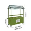 Carrito de flores de hierro para vendedor ambulante, carrito pequeño para mercados nocturnos, carrito de entrega de alimentos, puesto de comida móvil, carrito de snacks móvil para exteriores